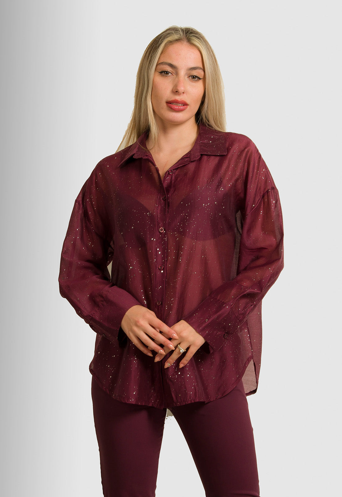 ΠΟΥΚΑΜΙΣΟ C-THROU ΗΜΙΔΙΑΦΑΝΕΣ-ΜΠΟΡΝΤΟ