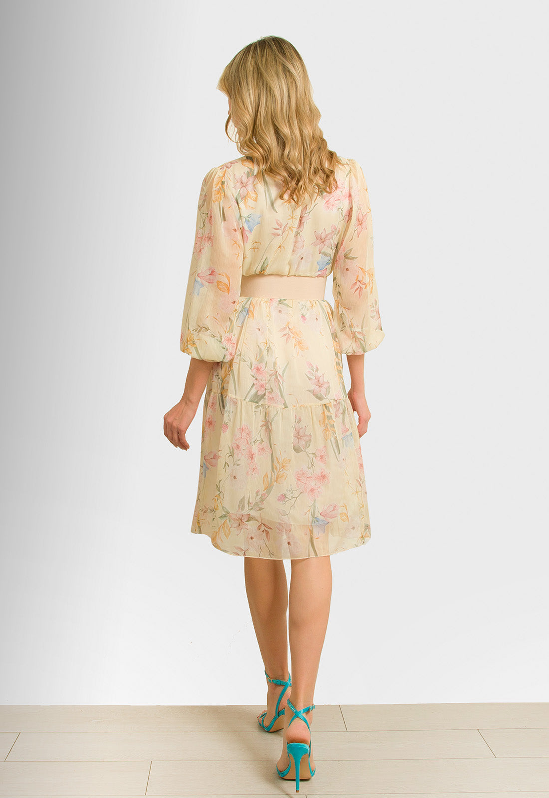 ΦΟΡΕΜΑ ΜΙΝΤΙ FLORAL ΖΟΡΖΕΤΑ-ΚΙΤΡΙΝΟ