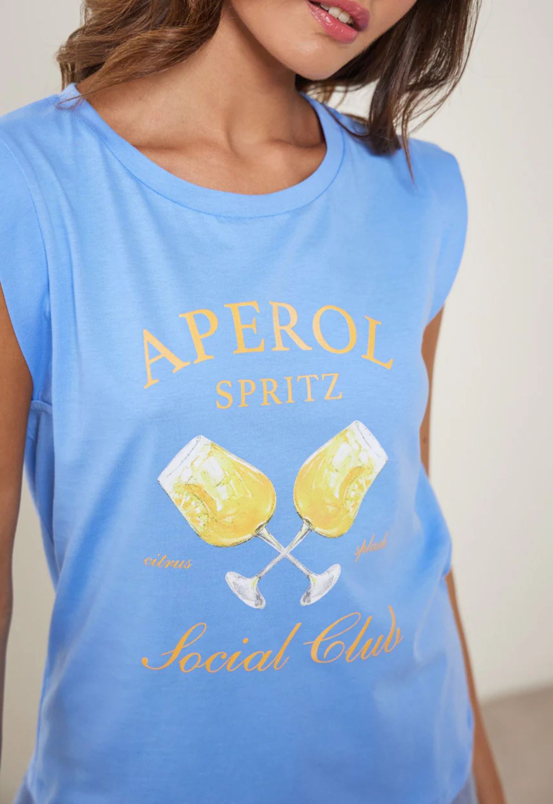 ΜΠΛΟΥΖΑ ΑΜΑΝΙΚΗ ΜΕ ΣΤΑΜΠΑ "Aperol" -ΣΙΕΛ