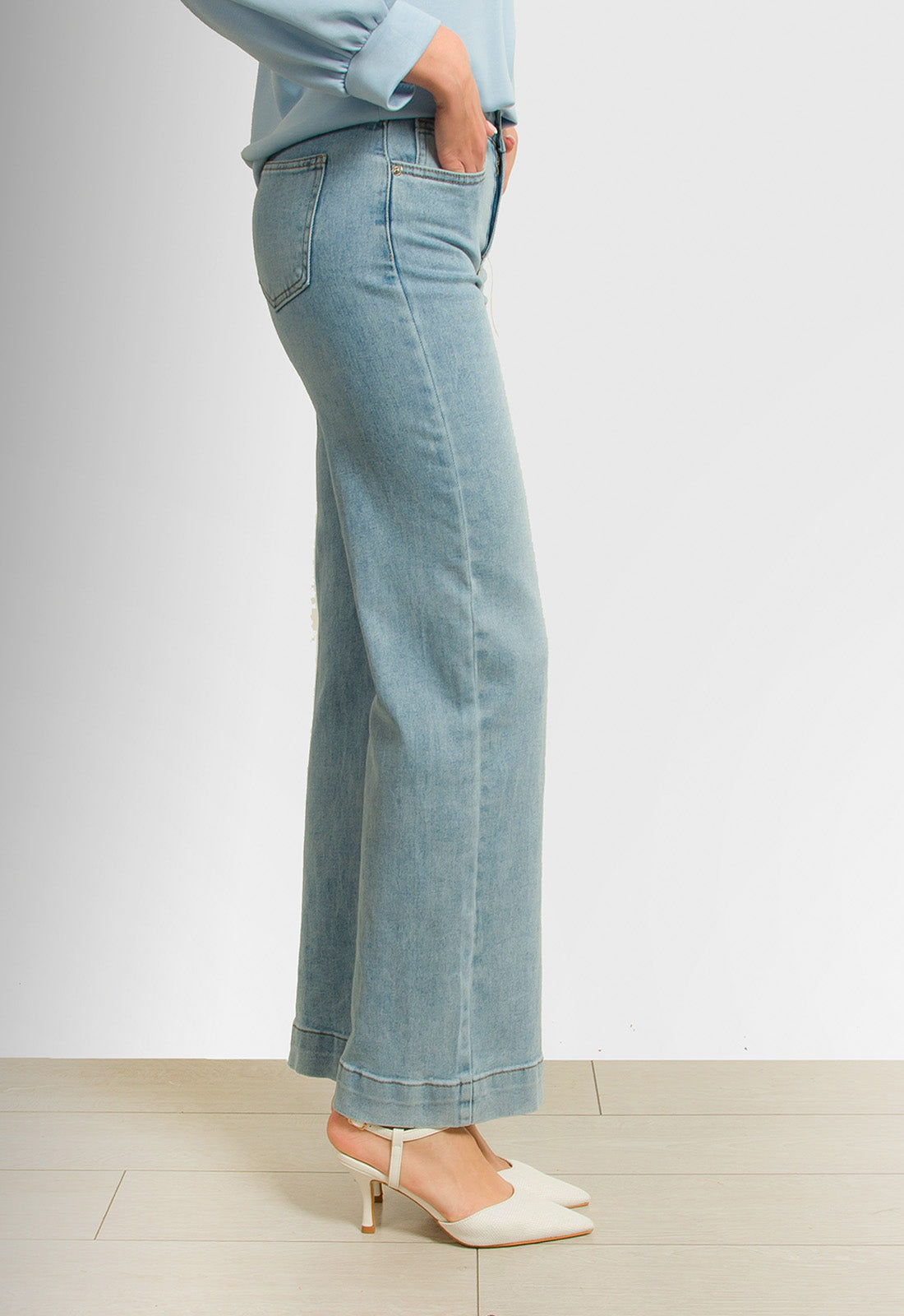 ΠΑΝΤΕΛΟΝΑ JEAN DENIM WIDE LEG-ΑΝΟΙΧΤΟ ΜΠΛΕ