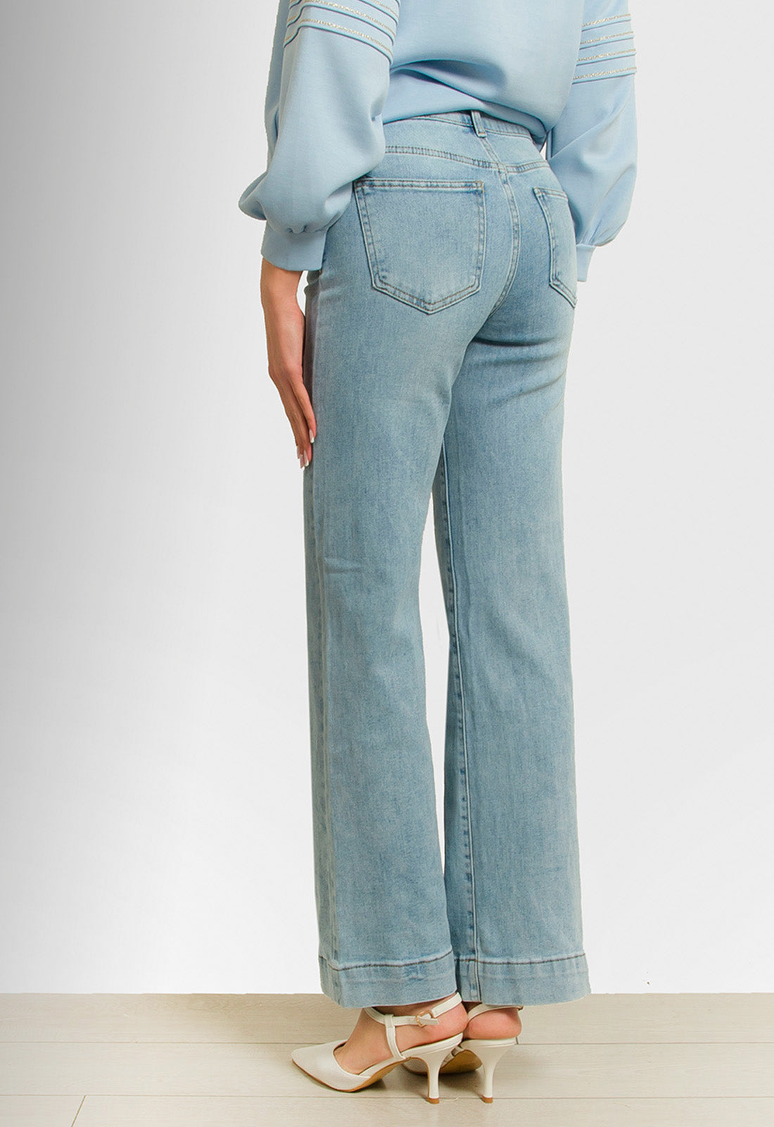 ΠΑΝΤΕΛΟΝΑ JEAN DENIM WIDE LEG-ΑΝΟΙΧΤΟ ΜΠΛΕ