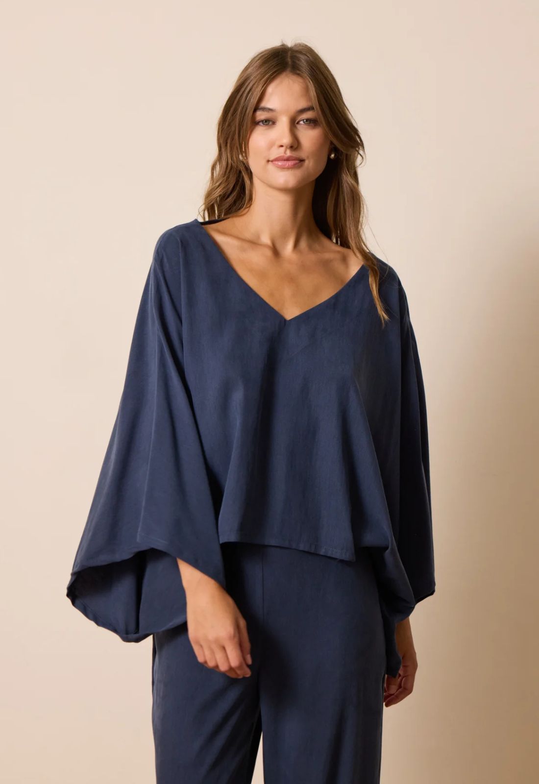 ΜΠΛΟΥΖΑ ΜΕ ΜΑΝΙΚΙΑ ΚΑΜΠΑΝΙΖΕ-NAVY