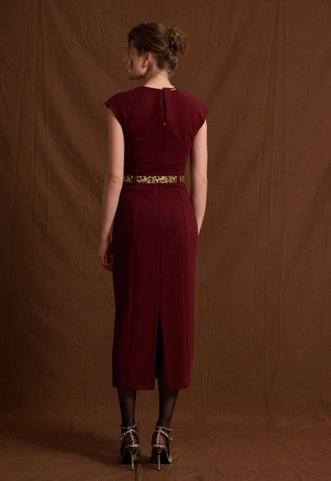 ΦΟΡΕΜΑ ΜΙΝΤΙ ΑΜΑΝΙΚΟ ΜΕ ΖΩΝΗ ANIMAL PRINT-ΜΠΟΡΝΤΟ