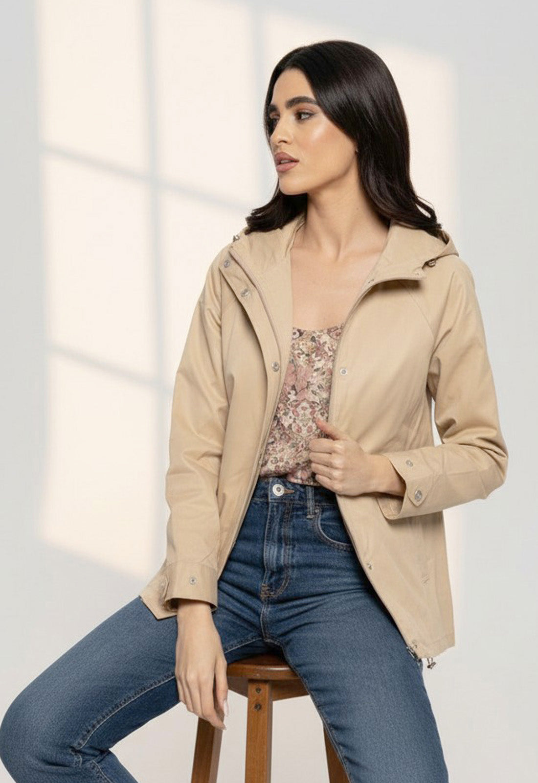 JACKET ΑΝΟΙΞΙΑΤΙΚΟ ΤΥΠΟΥ ΠΑΡΚΑ ΚΟΝΤΟ-ΜΠΕΖ