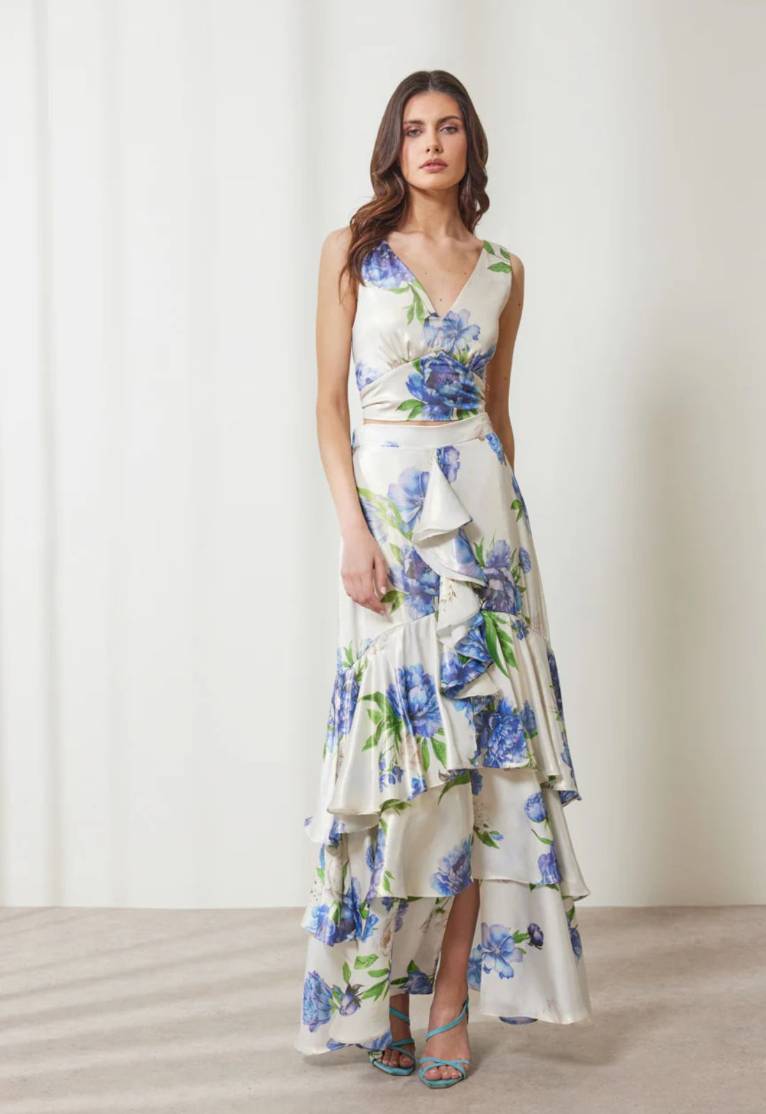 ΦΟΥΣΤΑ FLORAL ΜΑΞΙ ΜΕ ΒΟΛΑΝ-ΜΠΛΕ