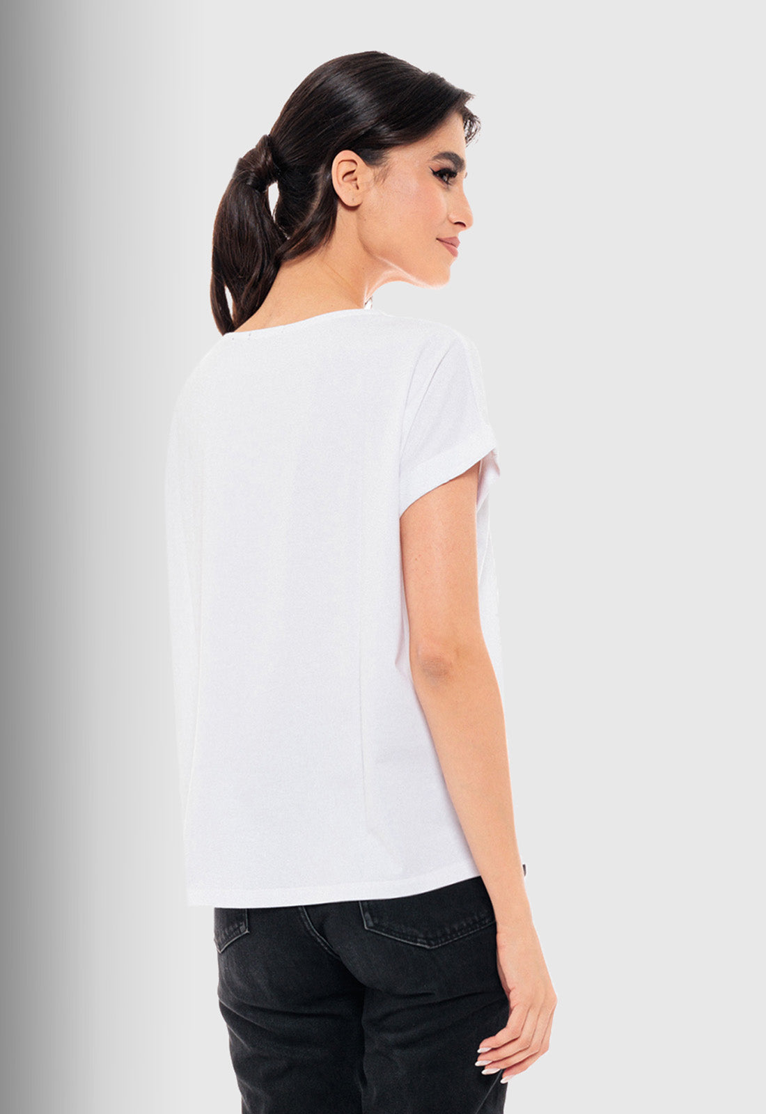 T-SHIRT ΒΑΜΒΑΚΕΡΟ ΜΕ ΤΥΠΩΜΑ KNOTS-ΛΕΥΚΟ