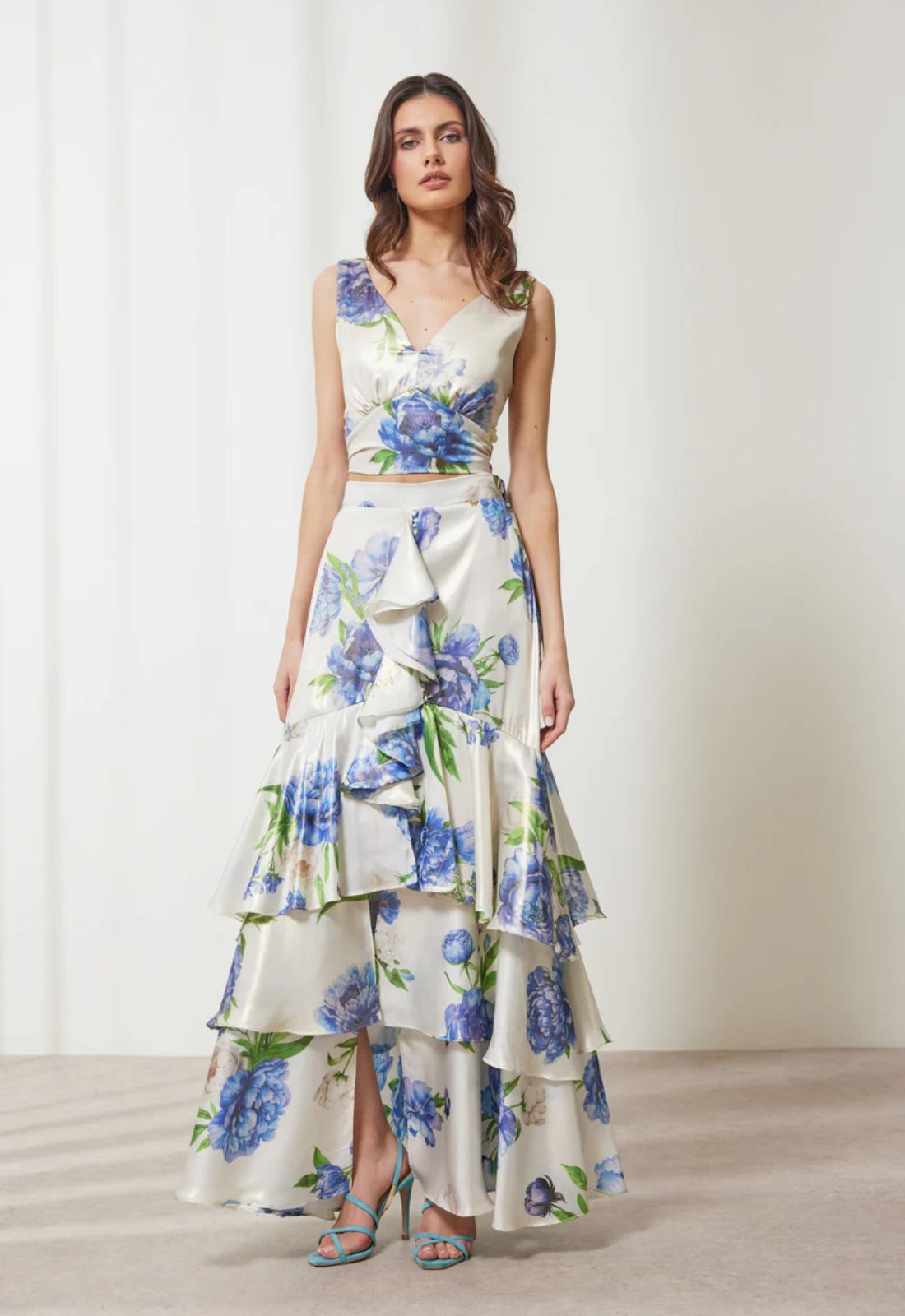 ΦΟΥΣΤΑ FLORAL ΜΑΞΙ ΜΕ ΒΟΛΑΝ-ΜΠΛΕ