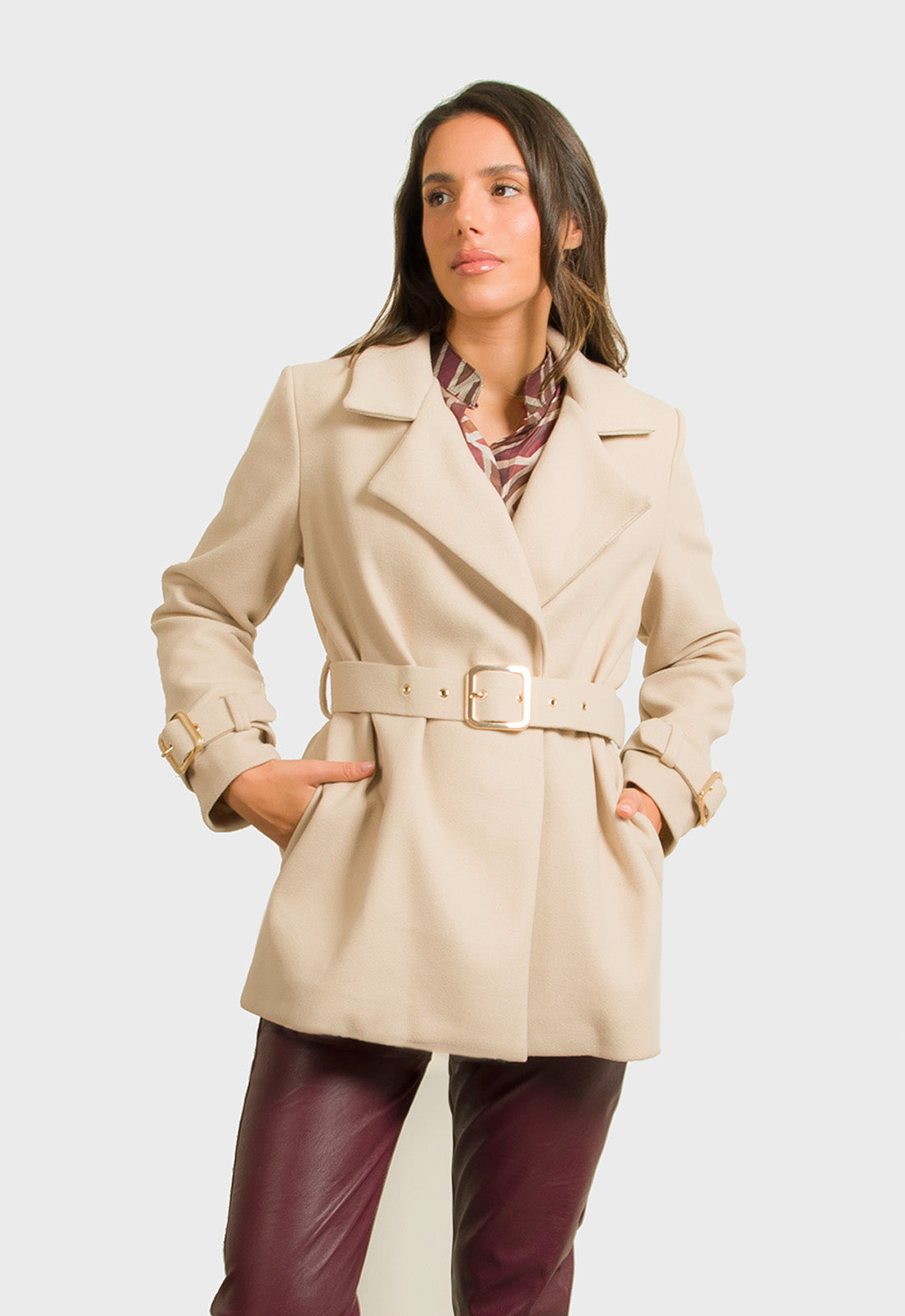 ΠΑΛΤΟ 3/4 ΜΕ ΖΩΝΗ - ΒΑΝΙΛΙΑ