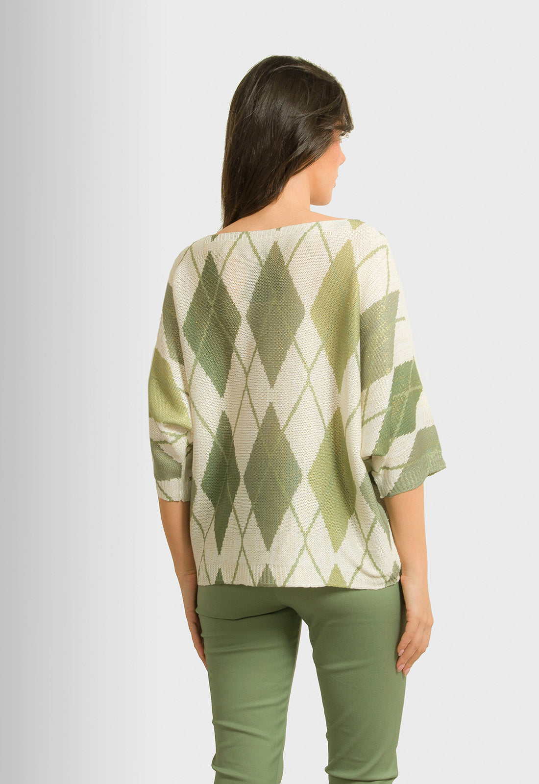 ΜΠΛΟΥΖΑ ΝΗΜΑΤΙΝΗ ΕΠΟΧΗΣ ΜΕ ΡΟΜΒΟΥΣ-ΧΑΚΙ