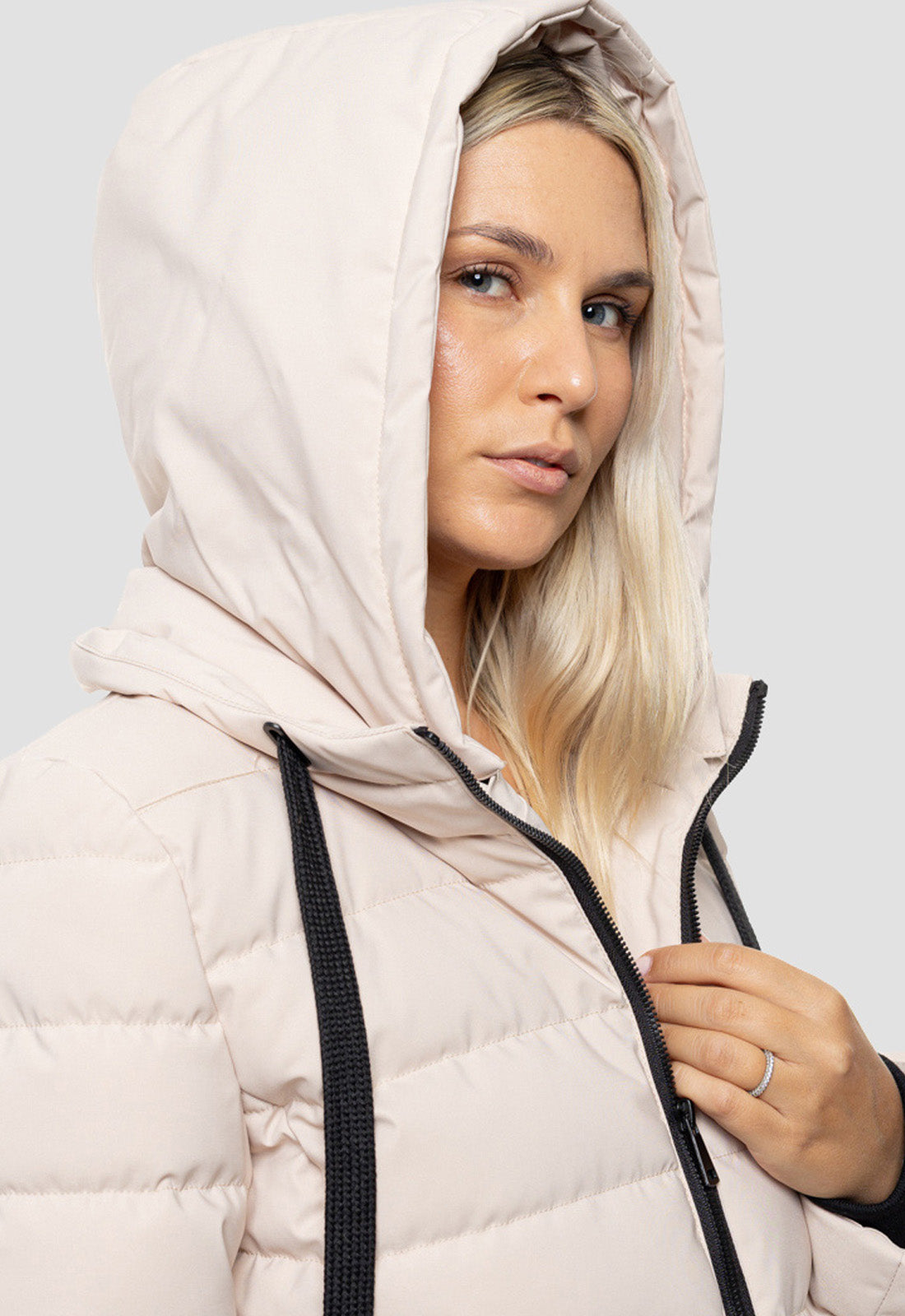 ΠΑΛΤΟ-ΜΠΟΥΦΑΝ biston ΜΑΚΡΥ ΜΕ ΚΟΥΚΟΥΛΑ-ΑΝ ΜΠΕΖ