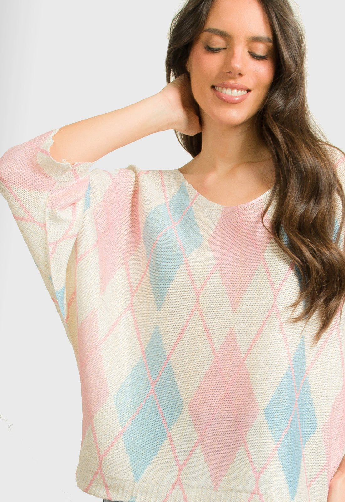 ΜΠΛΟΥΖΑ ΝΗΜΑΤΙΝΗ ΕΠΟΧΗΣ ΜΕ ΡΟΜΒΟΥΣ-ΣΙΕΛ