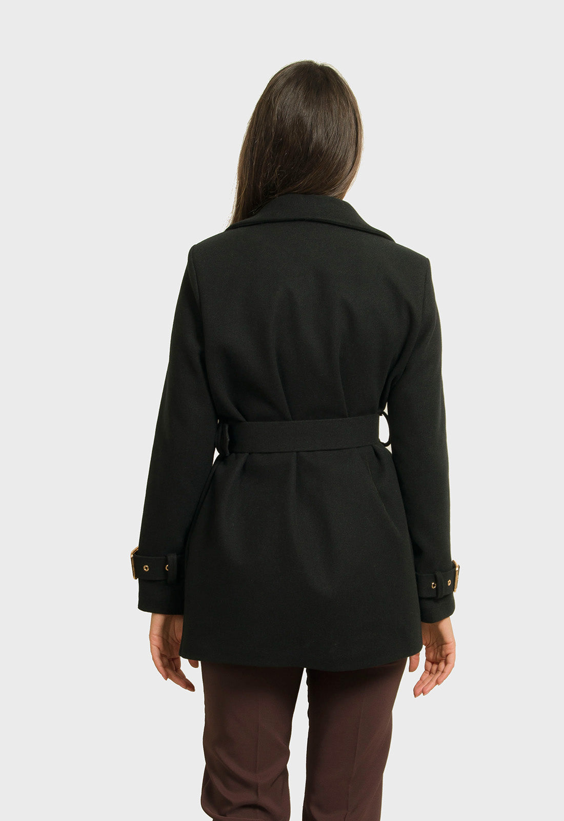 ΠΑΛΤΟ 3/4 ΜΕ ΖΩΝΗ - ΜΑΥΡΟ