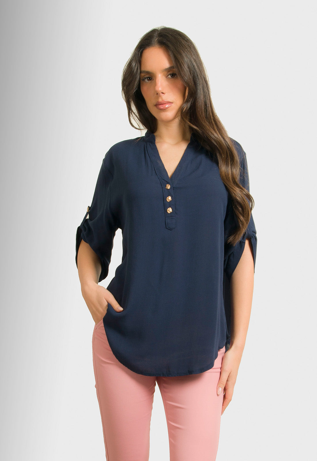 ΜΠΛΟΥΖΑ ΜΕ ΚΟΥΜΠΙΑ ΕΜΠΡΟΣ-ΜΠΛΕ