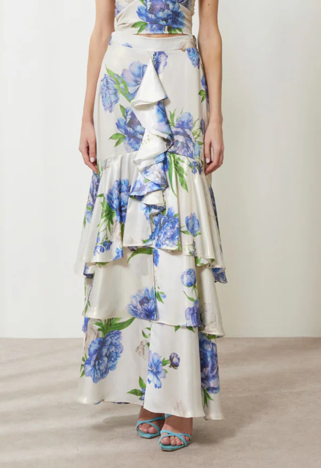 ΦΟΥΣΤΑ FLORAL ΜΑΞΙ ΜΕ ΒΟΛΑΝ-ΜΠΛΕ