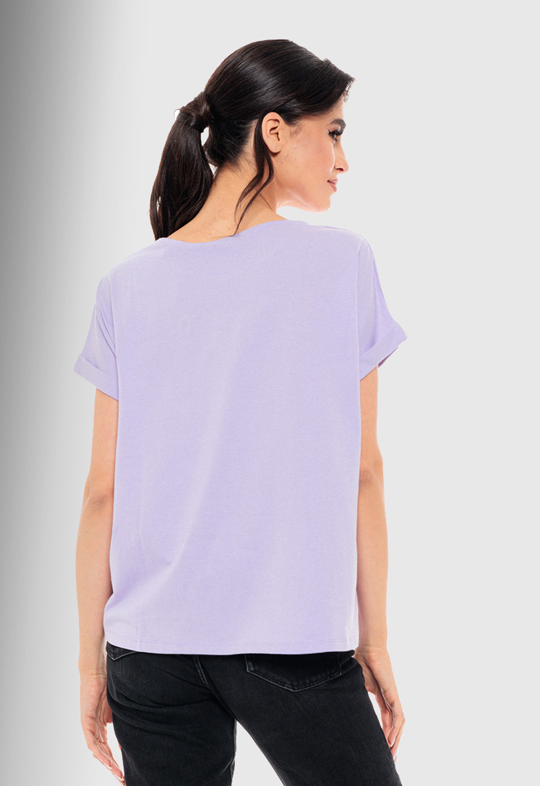 T-SHIRT ΒΑΜΒΑΚΕΡΟ ΜΕ ΤΥΠΩΜΑ KNOTS-ΛΙΛΑ