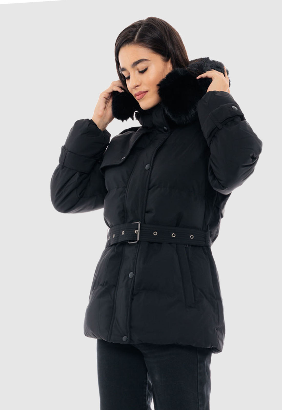 ΜΠΟΥΦΑΝ splendid 3/4 ΜΕ ΖΩΝΗ ΚΑΙ ΚΟΥΚΟΥΛΑ-ΜΑΥΡΟ