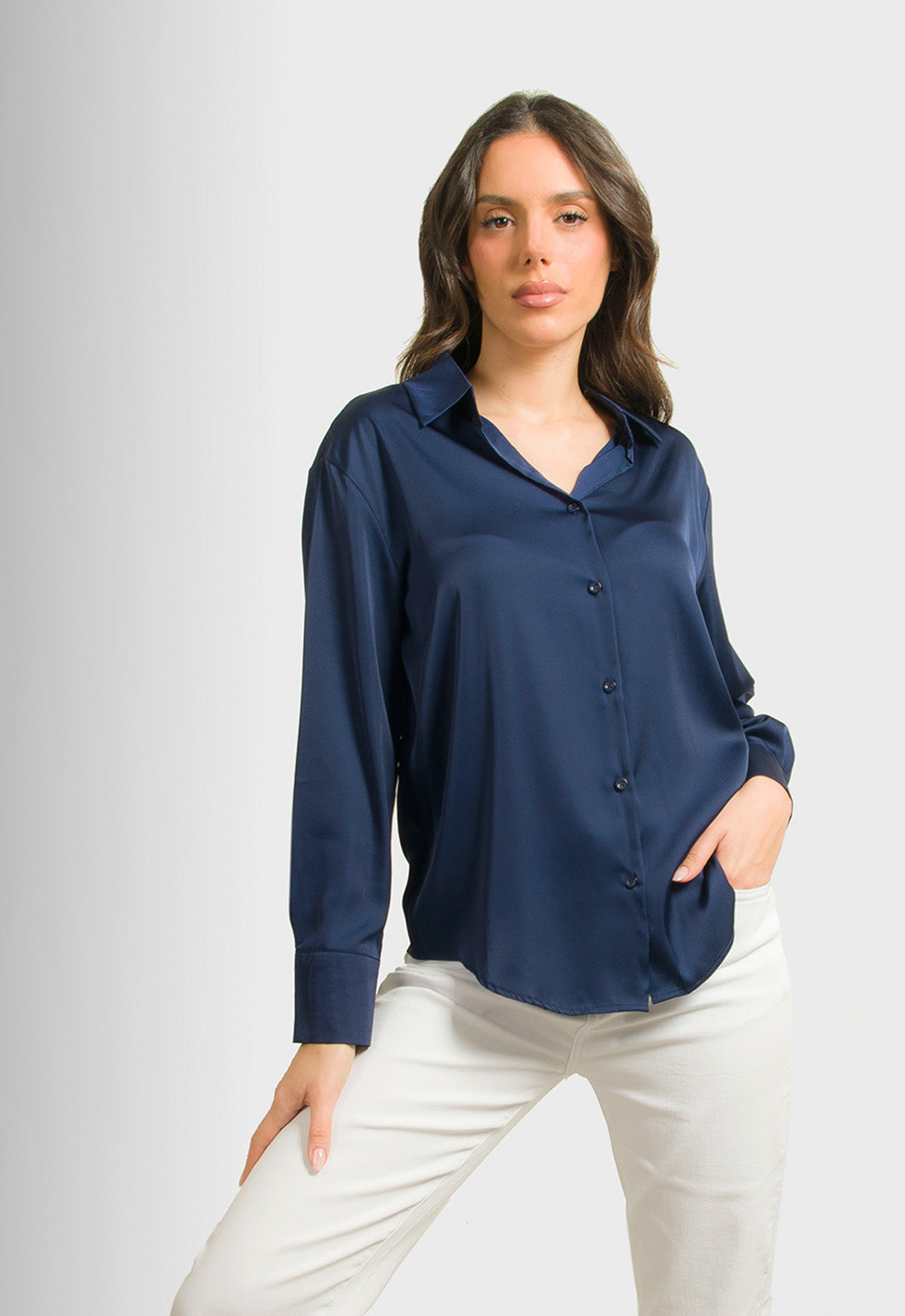 ΠΟΥΚΑΜΙΣΟ ΣΑΤΕΝ ΣΕ ΙΣΙΑ ΓΡΑΜΜΗ-ΜΠΛΕ