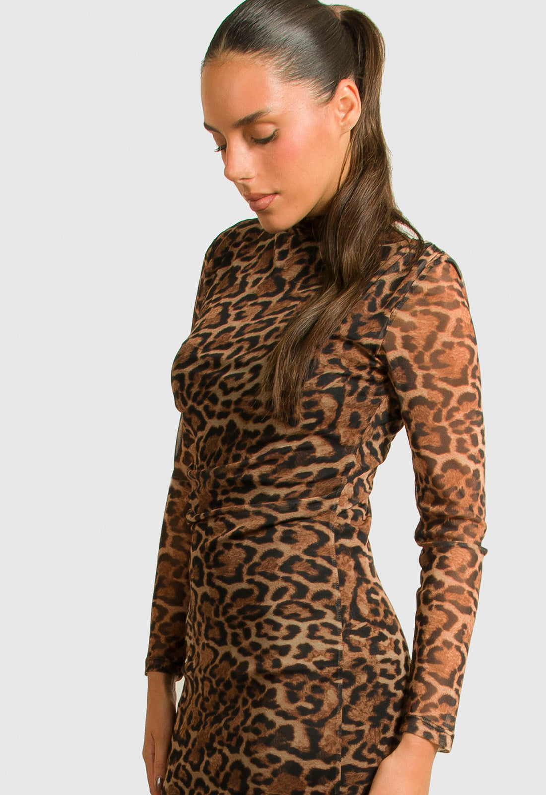 ΦΟΡΕΜΑ ΜΙΝΤΙ ANIMAL PRINT ME ΣΟΥΡΕΣ-ΚΑΦΕ