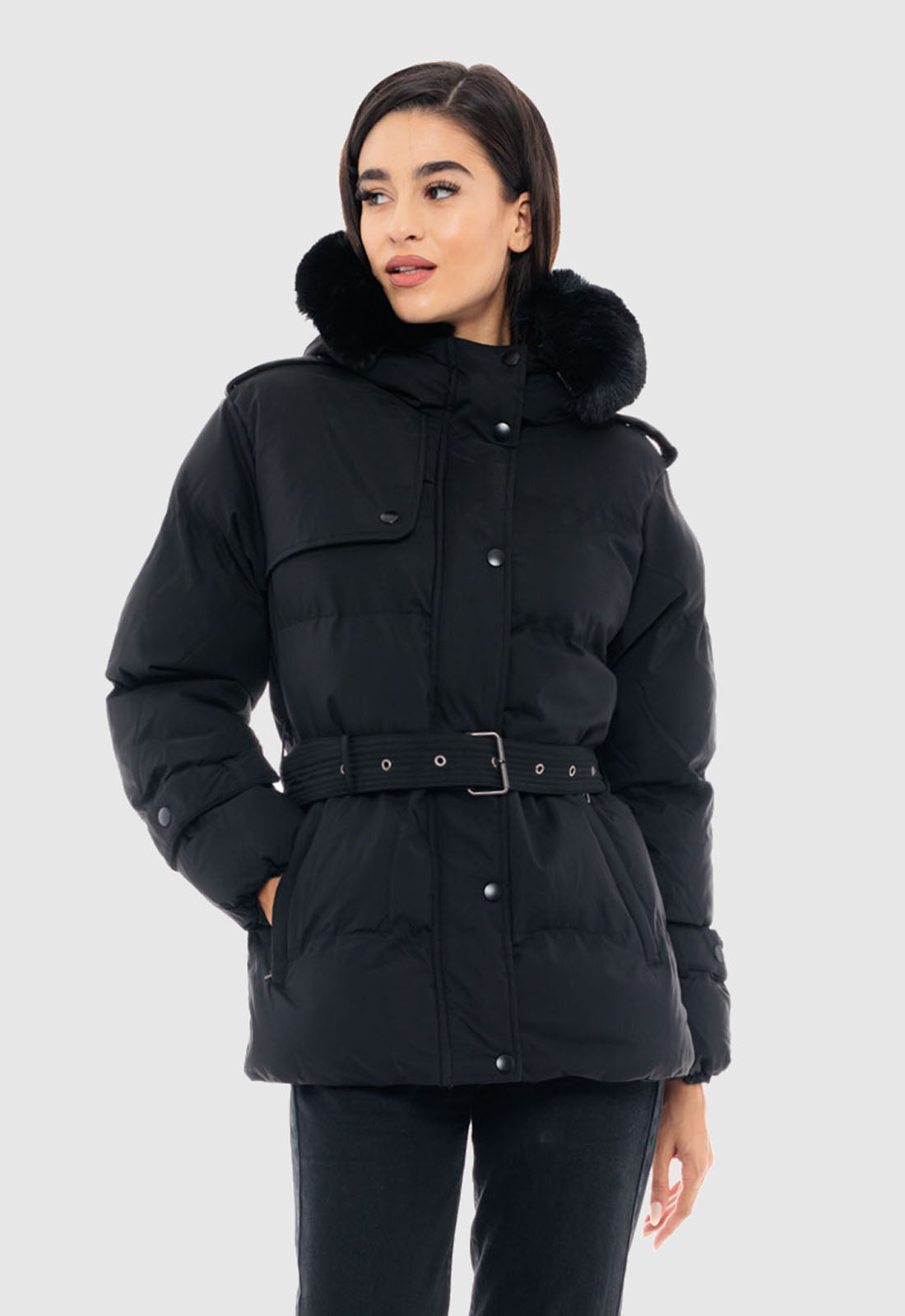 ΜΠΟΥΦΑΝ splendid 3/4 ΜΕ ΖΩΝΗ ΚΑΙ ΚΟΥΚΟΥΛΑ-ΜΑΥΡΟ