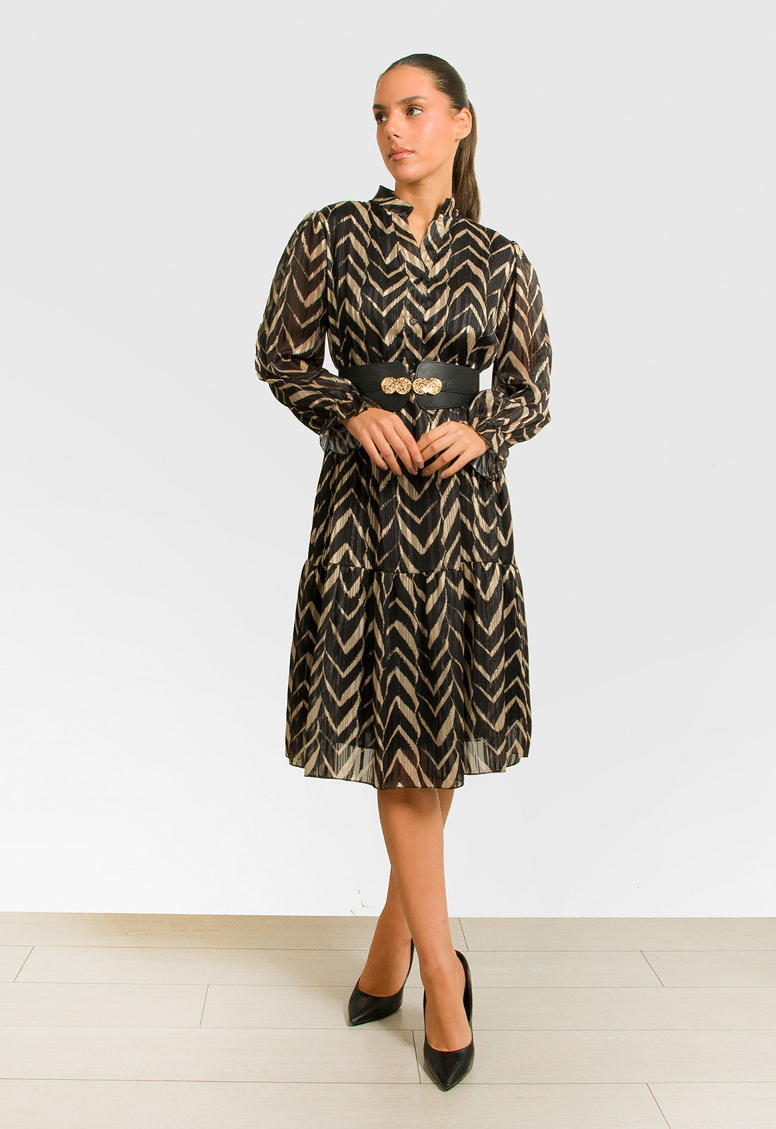 ΦΟΡΕΜΑ ΜΙΝΤΙ MISONI ΖΟΡΖΕΤΑ-ΜΑΥΡΟ