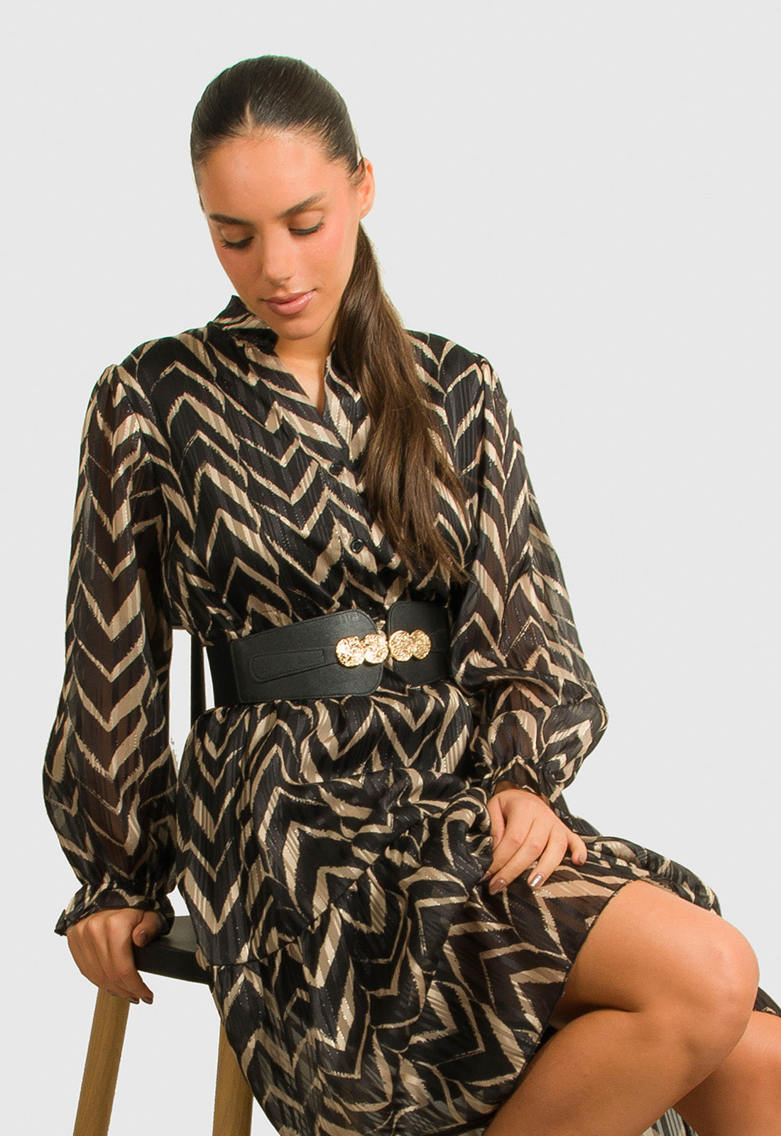 ΦΟΡΕΜΑ ΜΙΝΤΙ MISONI ΖΟΡΖΕΤΑ-ΜΑΥΡΟ