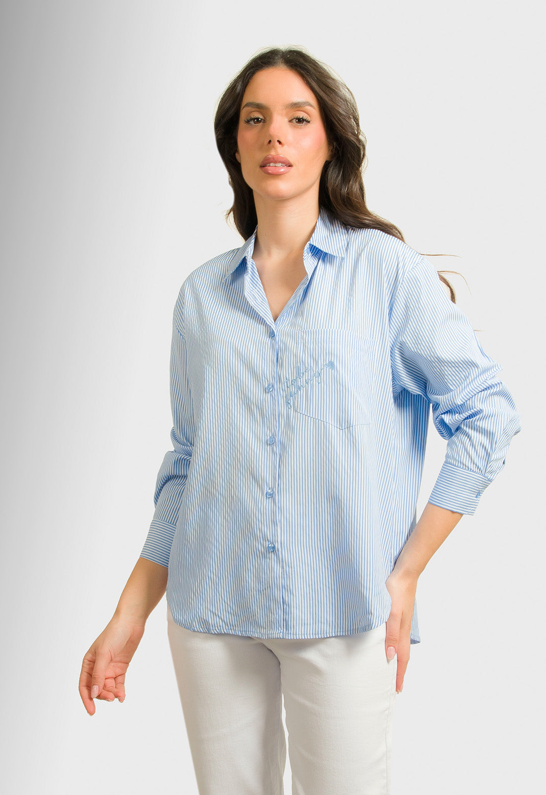 ΠΟΥΚΑΜΙΣΟ ΡΙΓΕ ΜΕ ΚΕΝΤΗΜΑ-ΜΠΛΕ ΑΝΟΙΧΤΟ