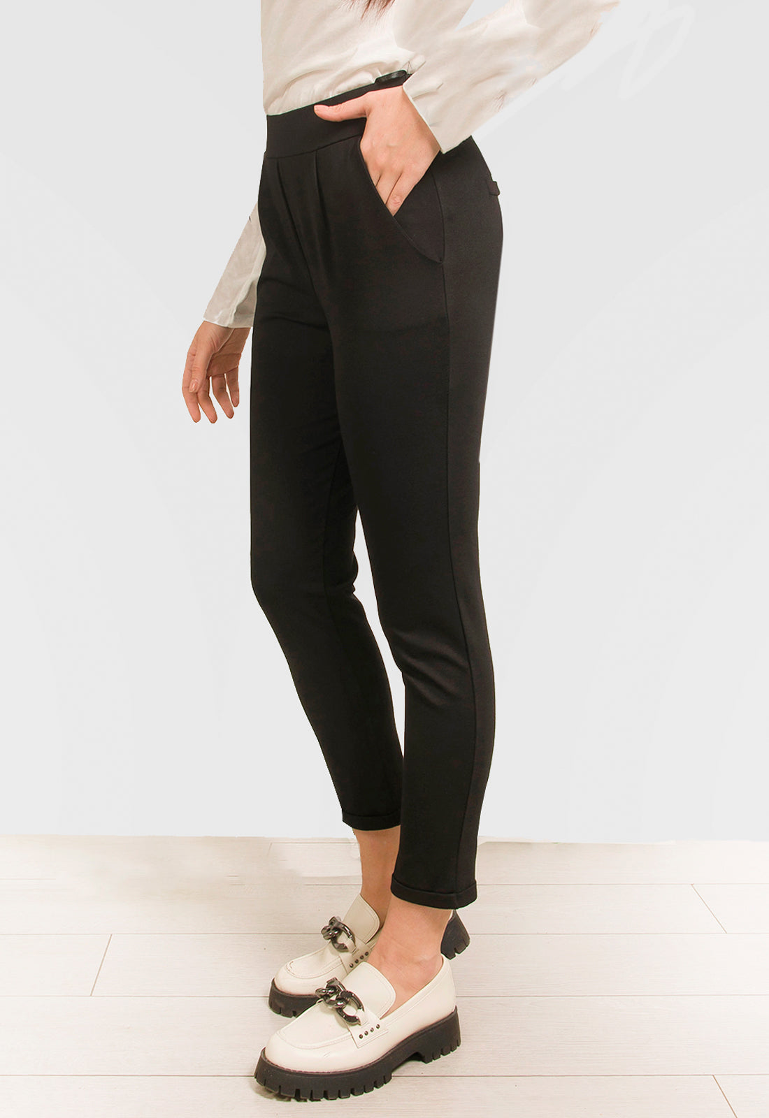 ΠΑΝΤΕΛΟΝΙ ΜΕ ΛΑΣΤΙΧΟ & ΠΙΕΤΕΣ - ΜΑΥΡΟ