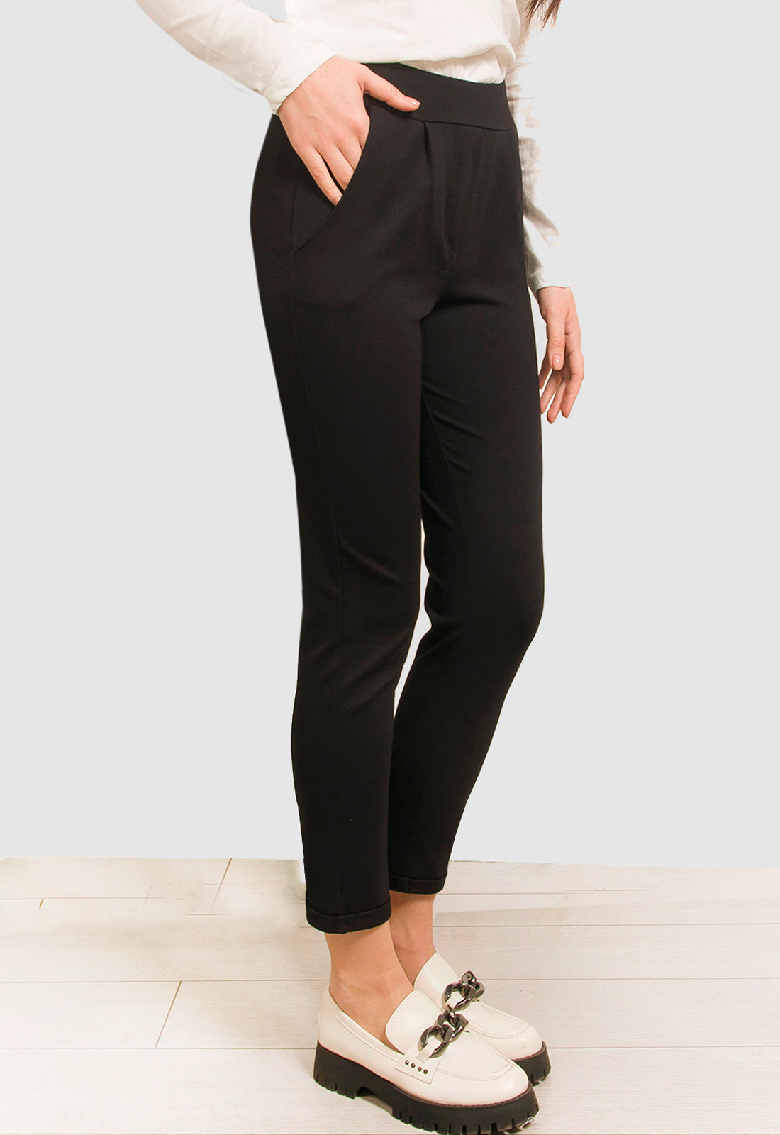 ΠΑΝΤΕΛΟΝΙ ΜΕ ΛΑΣΤΙΧΟ & ΠΙΕΤΕΣ - ΜΑΥΡΟ