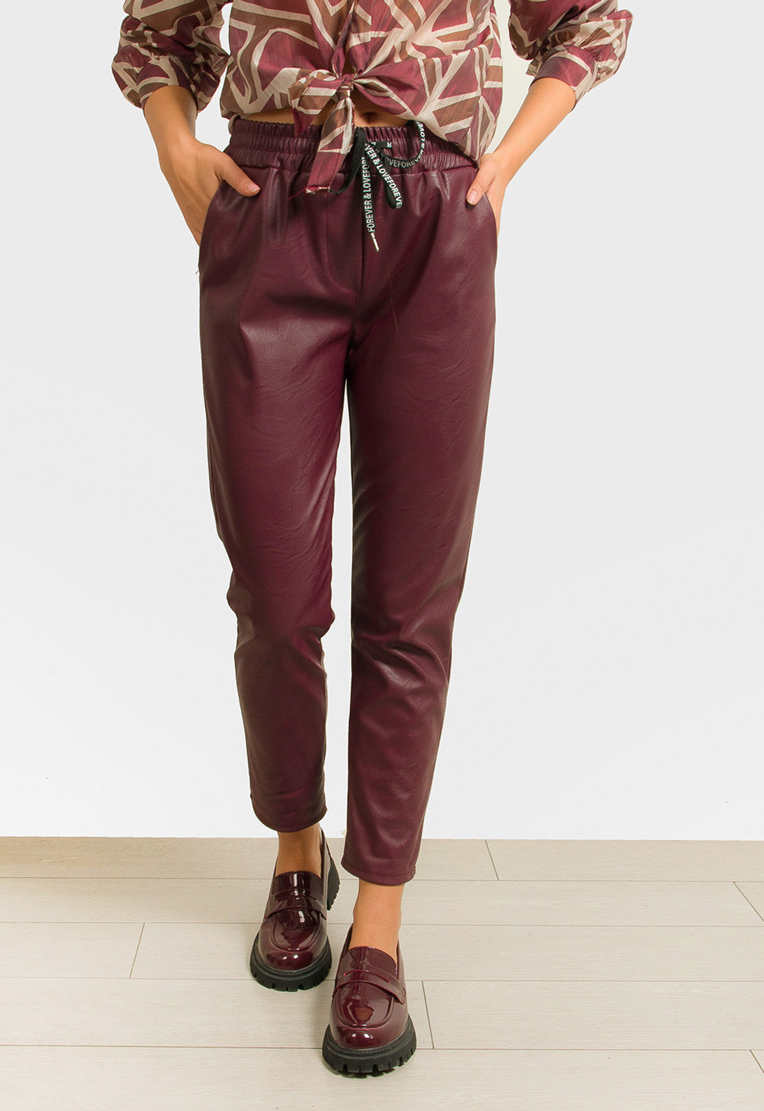 ΠΑΝΤΕΛΟΝΙ ΔΕΡΜΑΤΙΝΗΣ ΜΕ ΛΑΣΤΙΧΟ & ΚΟΡΔΟΝΙ-ΜΠΟΡΝΤΟ