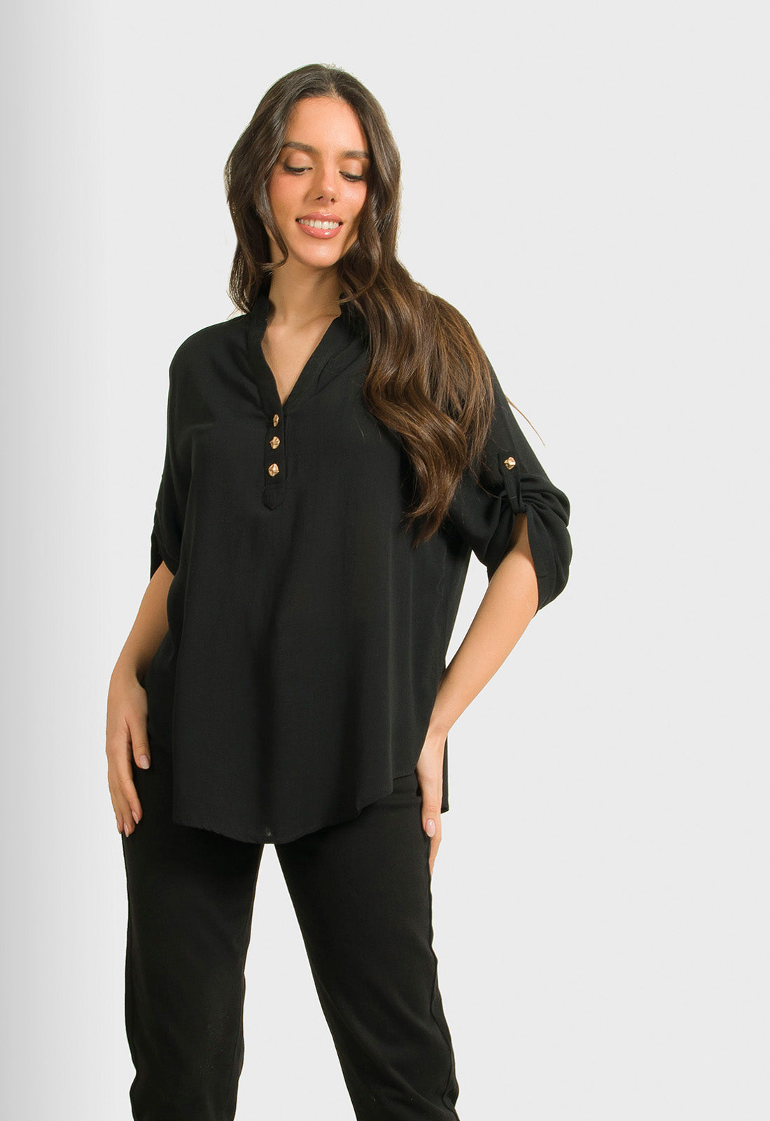 ΜΠΛΟΥΖΑ ΜΕ ΚΟΥΜΠΙΑ ΕΜΠΡΟΣ-ΜΑΥΡΗ