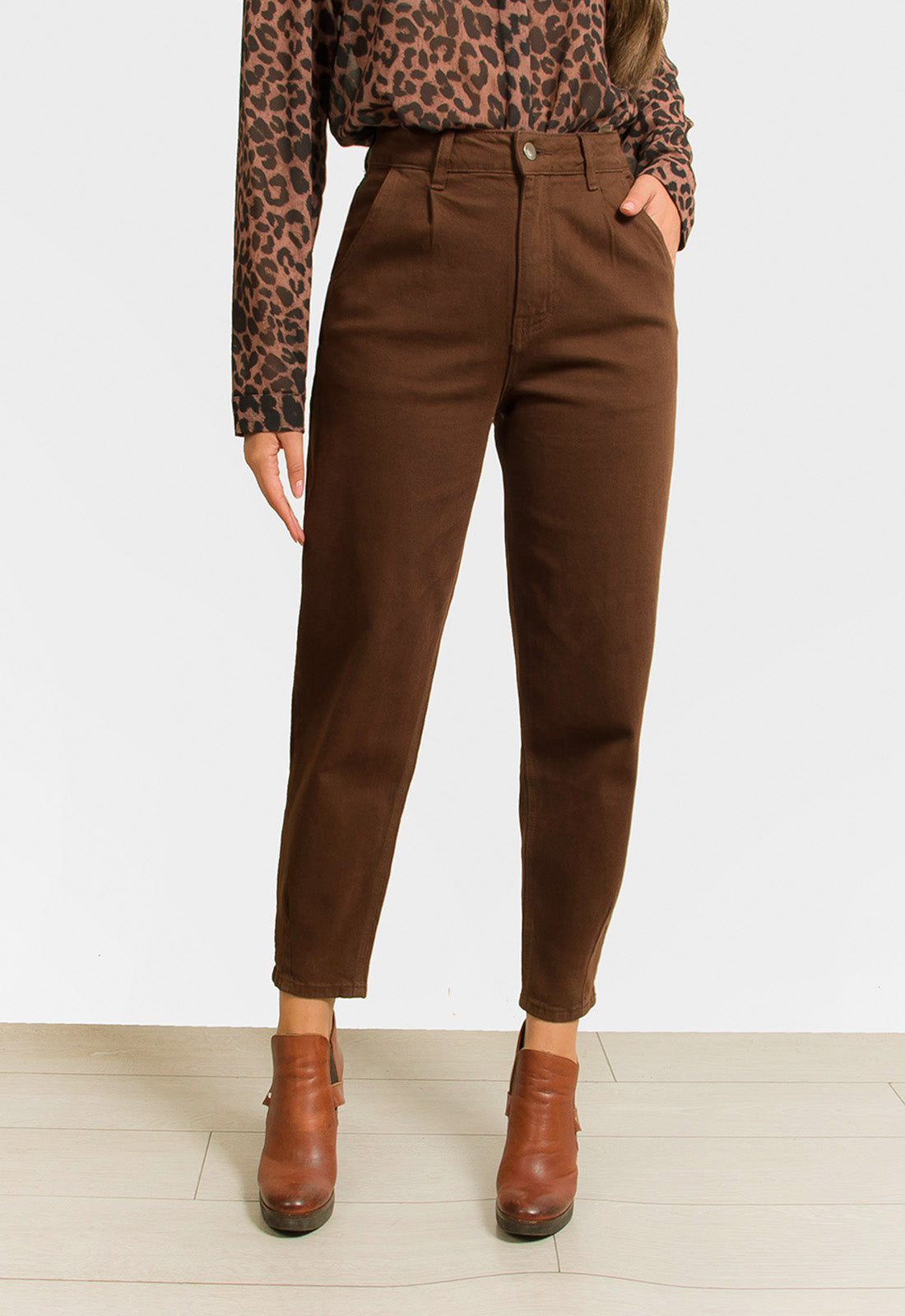 ΠΑΝΤΕΛΟΝΙ BAGGY ΒΑΜΒΑΚΕΡΟ-ΚΑΦΕ