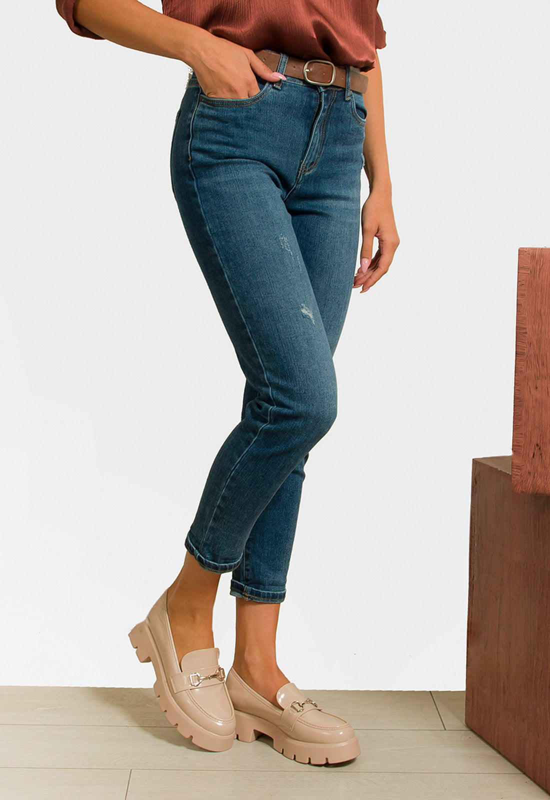 ΠΑΝΤΕΛΟΝΙ ΤΖΙΝ BAGGY ΜΕ ΖΩΝΗ-ΜΠΛΕ