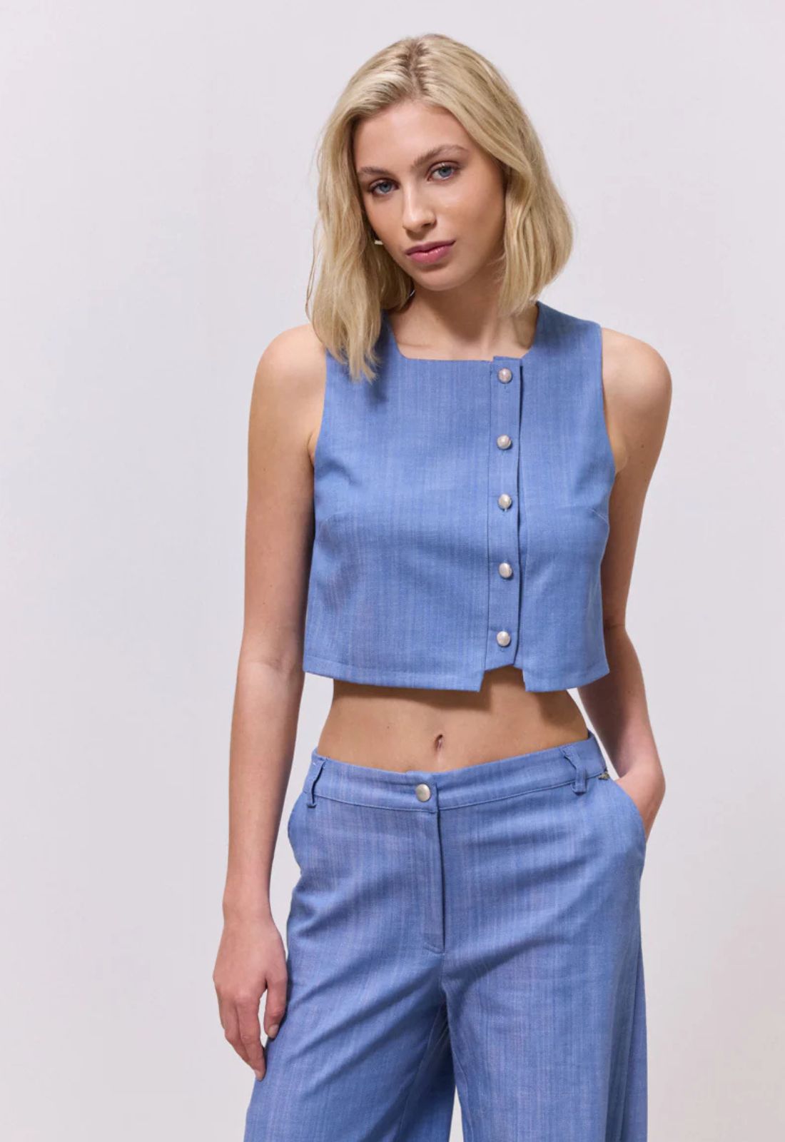 ΓΙΛΕΚΟ CROPPED ΑΜΑΝΙΚΟ-ΜΠΛΕ