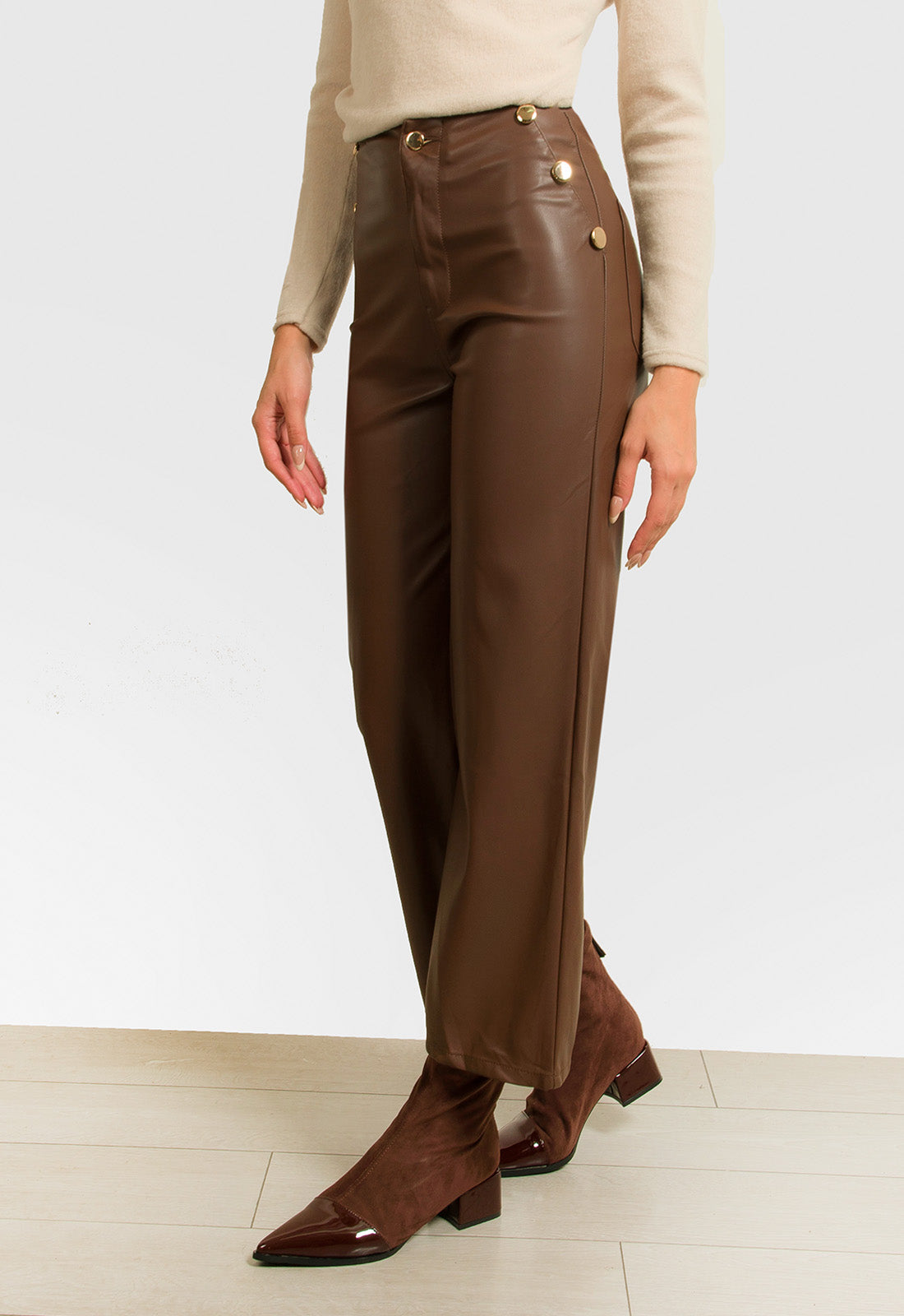 ΠΑΝΤΕΛΟΝΑ ΜΙΝΤΙ ΔΕΡΜΑΤΙΝΗΣ ΜΕ ΧΡΥΣΑ ΚΟΥΜΠΙΑ-ΚΑΦΕ