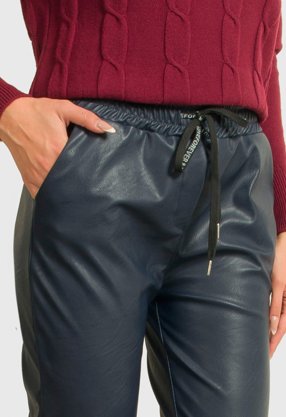 ΠΑΝΤΕΛΟΝΙ ΔΕΡΜΑΤΙΝΗΣ ΜΕ ΛΑΣΤΙΧΟ & ΚΟΡΔΟΝΙ-ΜΠΛΕ