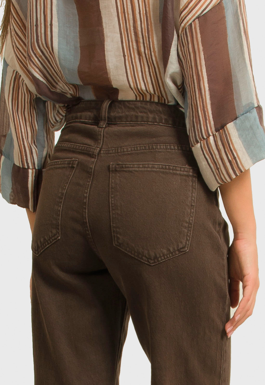 ΠΑΝΤΕΛΟΝΙ JEAN DENIM MOM FITT - KAFE