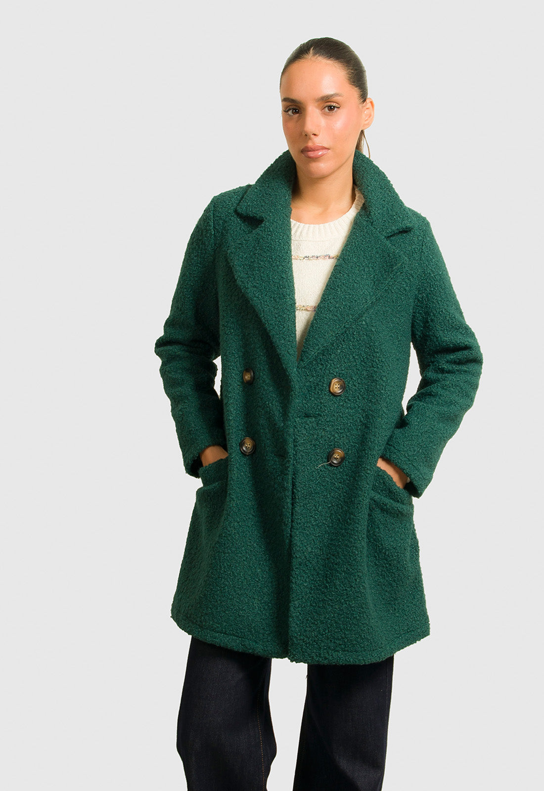 ΠΑΛΤΟ SPORT 3/4 ΜΠΟΥΚΛΕ ΜΕ ΚΟΥΜΠΙΑ-ΠΡΑΣΙΝΟ