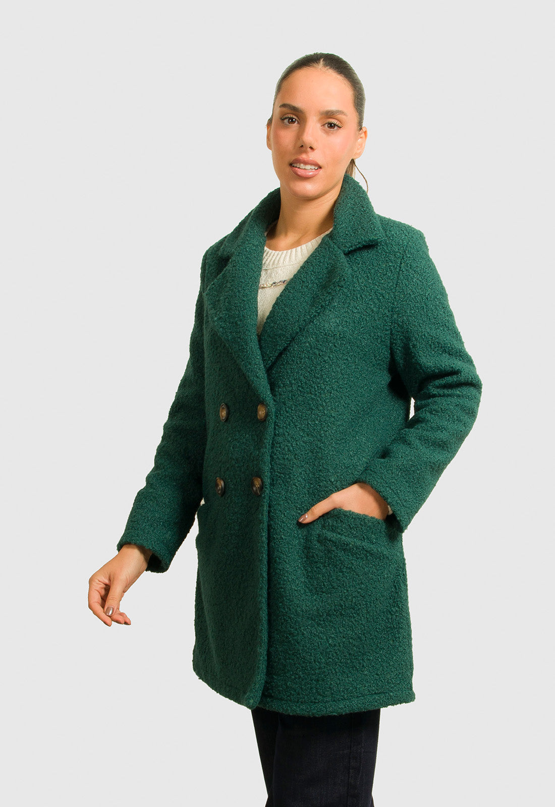 ΠΑΛΤΟ SPORT 3/4 ΜΠΟΥΚΛΕ ΜΕ ΚΟΥΜΠΙΑ-ΠΡΑΣΙΝΟ