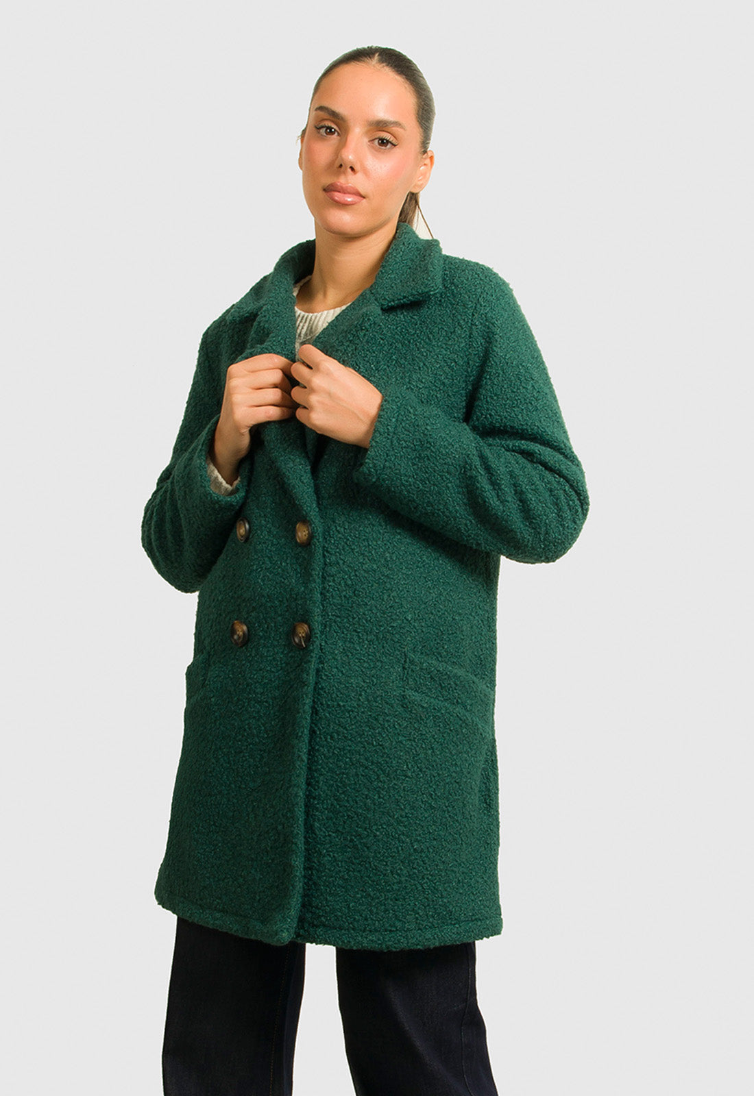 ΠΑΛΤΟ SPORT 3/4 ΜΠΟΥΚΛΕ ΜΕ ΚΟΥΜΠΙΑ-ΠΡΑΣΙΝΟ