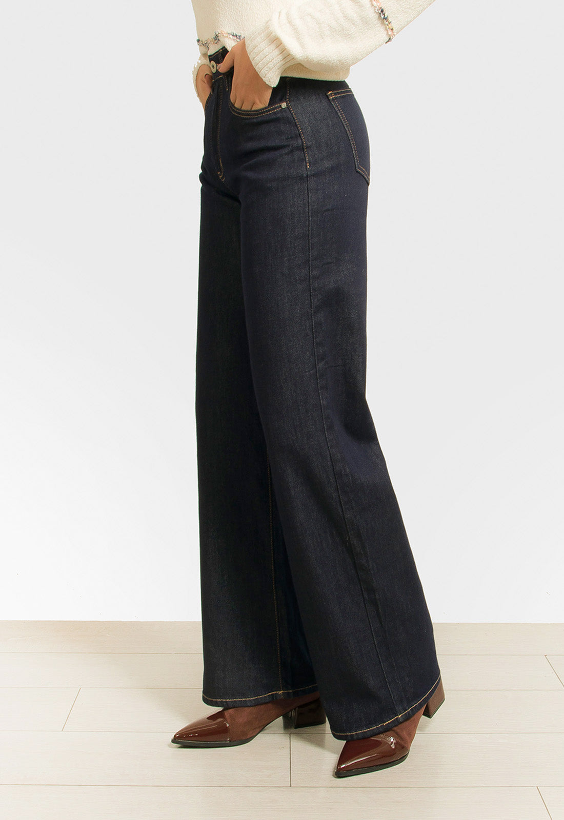 ΠΑΝΤΕΛΟΝΑ JEAN WIDE LEG ΨΗΛΟΜΕΣΗ-ΜΠΛΕ ΣΚΟΥΡΟ
