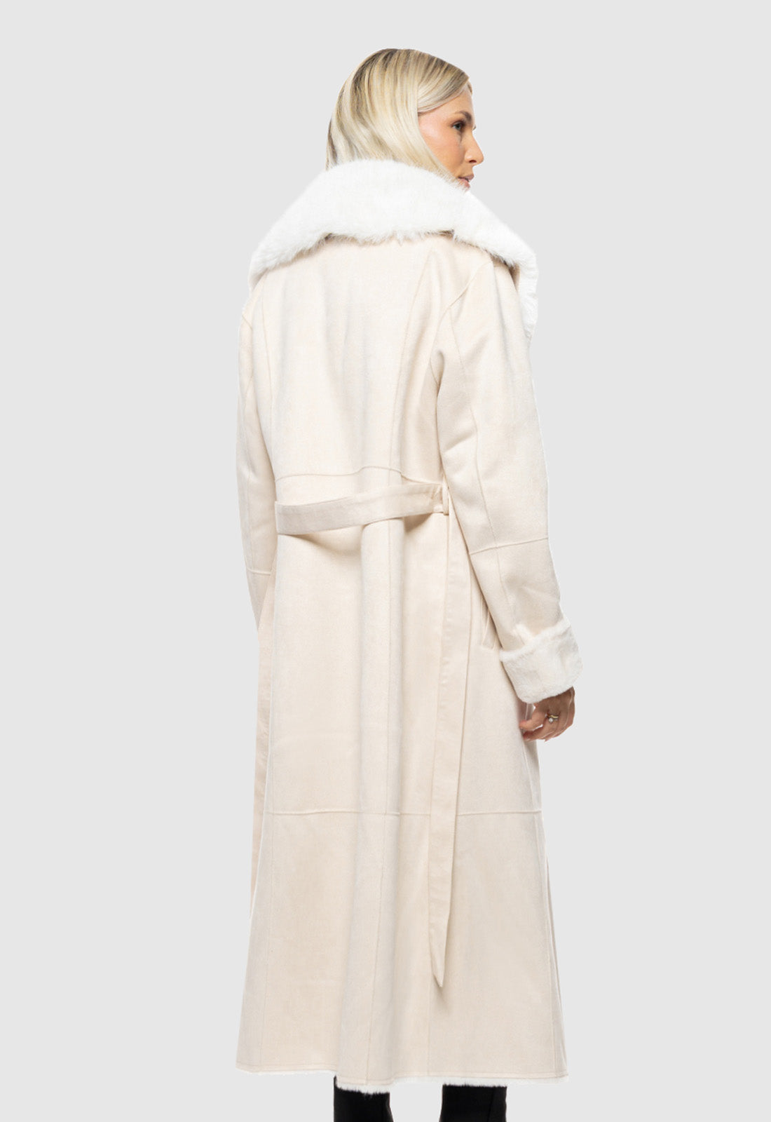 ΠΑΛΤΟ ΜΑΚΡΥ SUEDE ΜΕ ΓΟΥΝΑ-ΕΚΡΟΥ