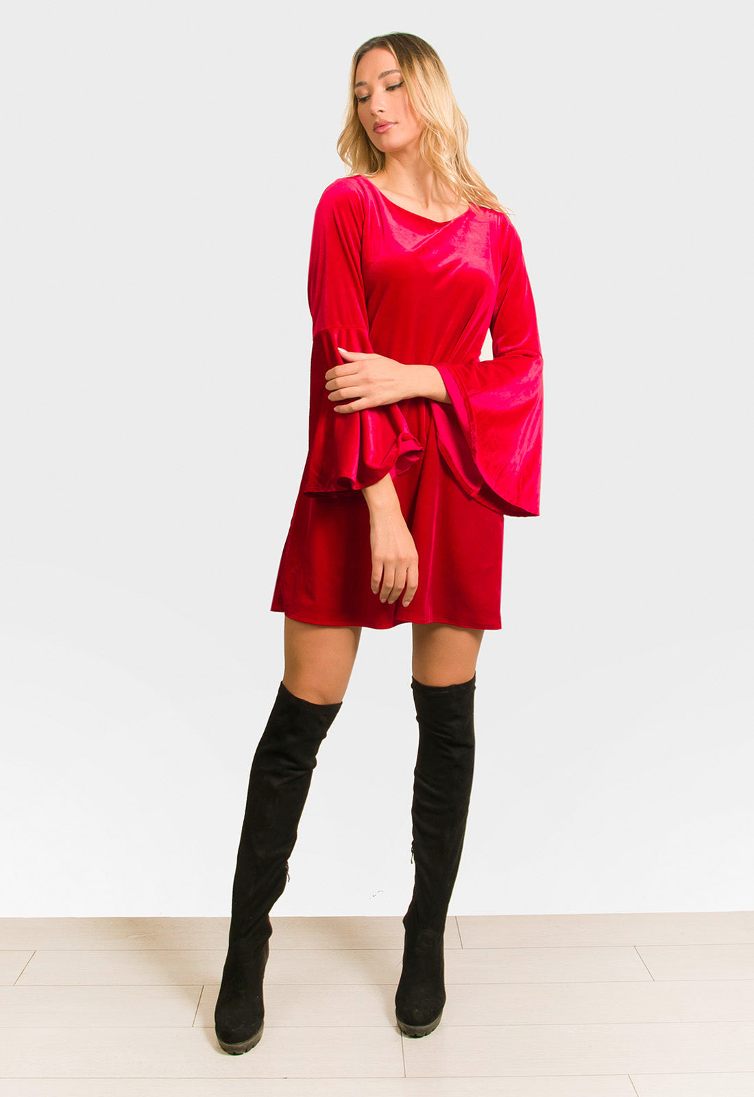 ΦΟΡΕΜΑ ΜΕ ΟΨΗ ΒΕΛΟΥΔΟ ΣΕ Α ΓΡΑΜΜΗ-ΚΟΚΚΙΝΟ