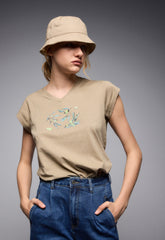 T-SHIRT ΜΕ ΤΥΠΩΜΑ ''OLIVES''-ΧΑΚΙ