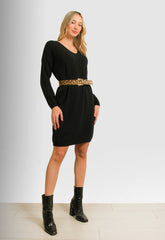 ΦΟΡΕΜΑ ΠΛΕΚΤΟ ΜΕ V - ΜΑΥΡΟ