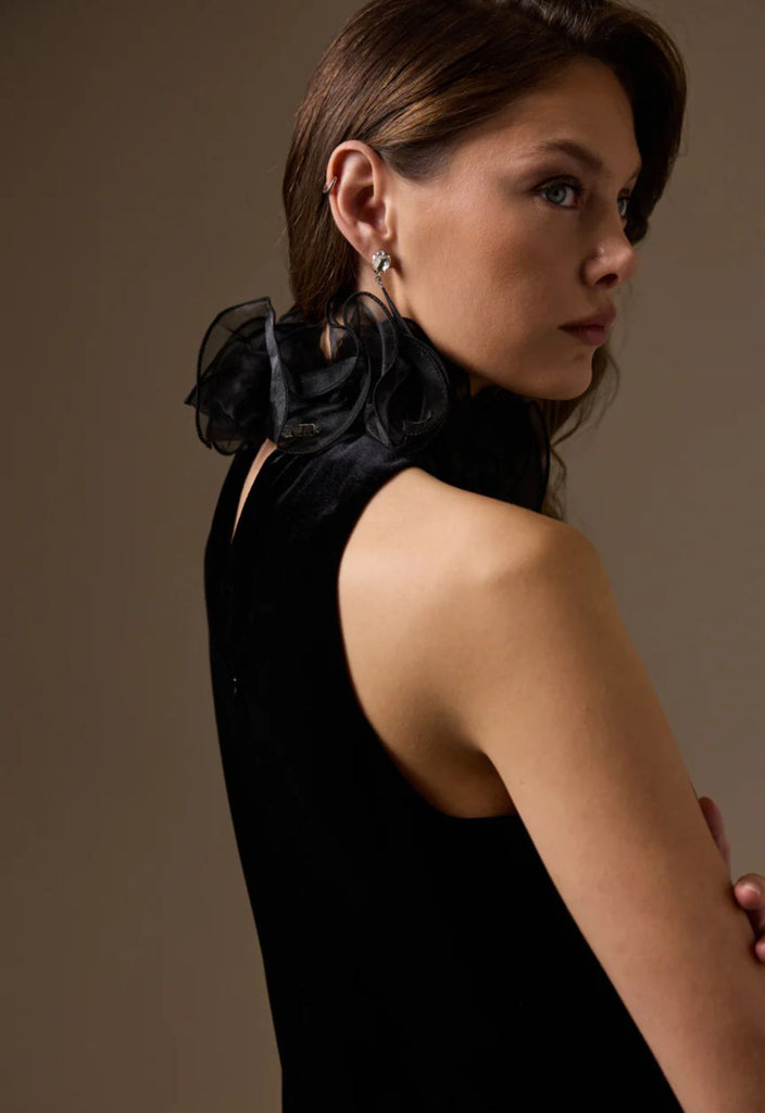 ΦΟΡΕΜΑ ΜΙΝΙ ΜΕ ΓΙΑΚΑ ΔΙΑΦΑΝΟ ΤΟΥΛΙ-ΜΑΥΡΟ