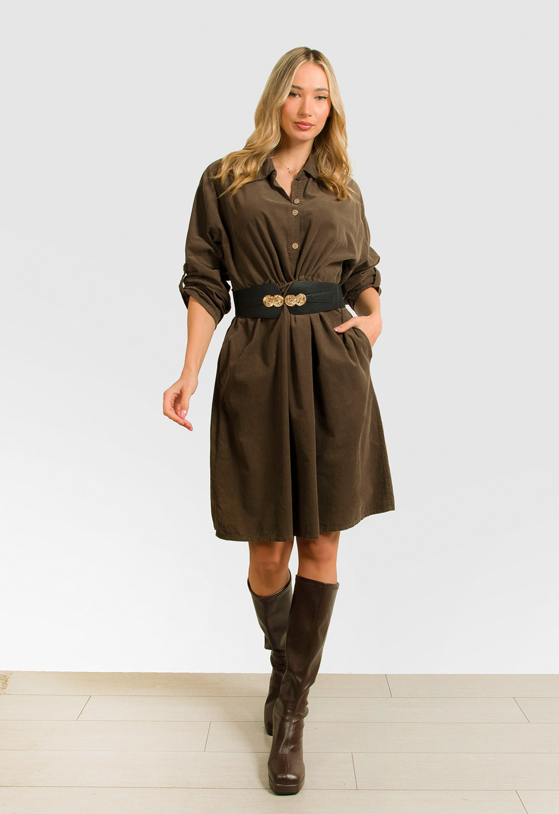 ΦΟΡΕΜΑ MIDI ΚΟΤΛΕ PLUS SIZE - ΚΑΦΕ