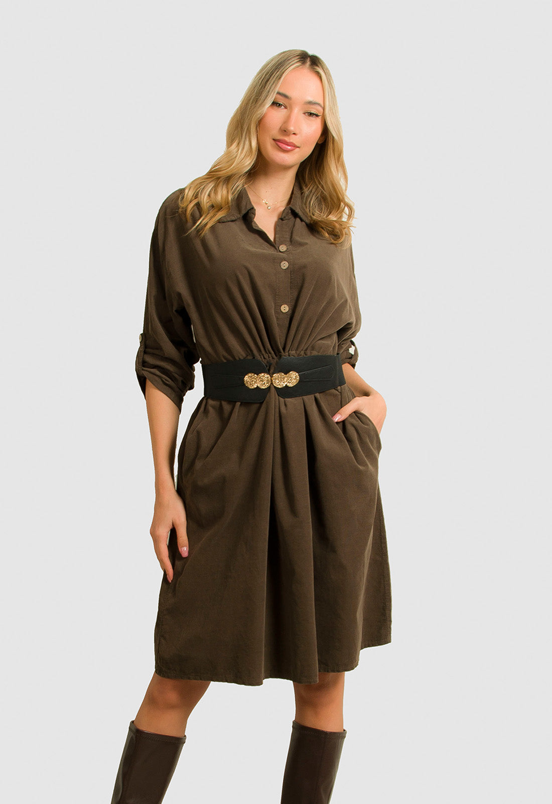 ΦΟΡΕΜΑ MIDI ΚΟΤΛΕ PLUS SIZE - ΚΑΦΕ