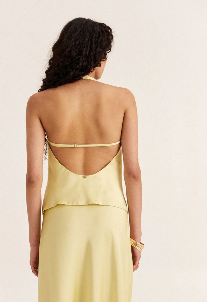 TOP ΣΑΤΙΝΕ ΜΕ ΛΑΙΜΟΚΟΨΗ HALTER-LEMON