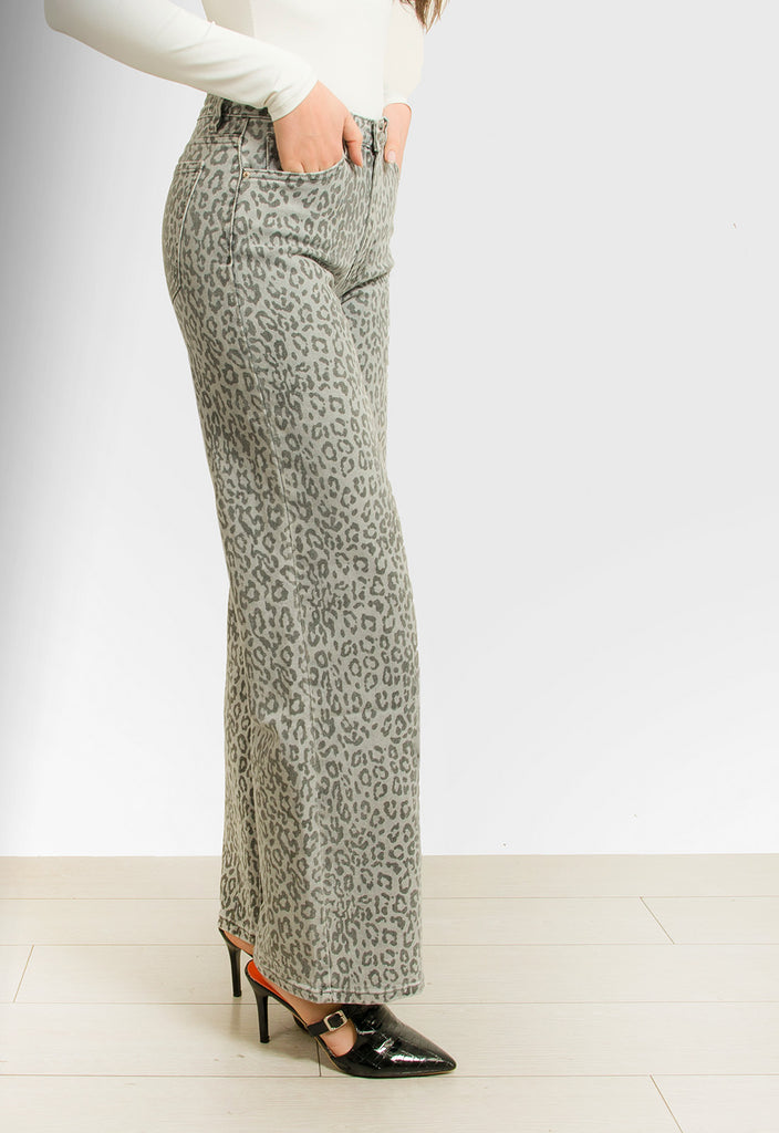 ΠΑΝΤΕΛΟΝΑ WIDE LEG ANIMAL PRINT-ΓΚΡΙ