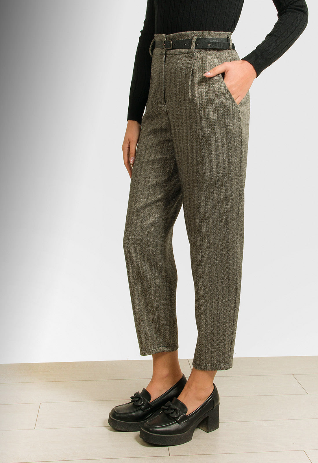 ΠΑΝΤΕΛΟΝΙ BAGGY ΨΑΡΟΚΟΚΑΛΟ ΜΕ ΖΩΝΗ-ΜΑΥΡΟ